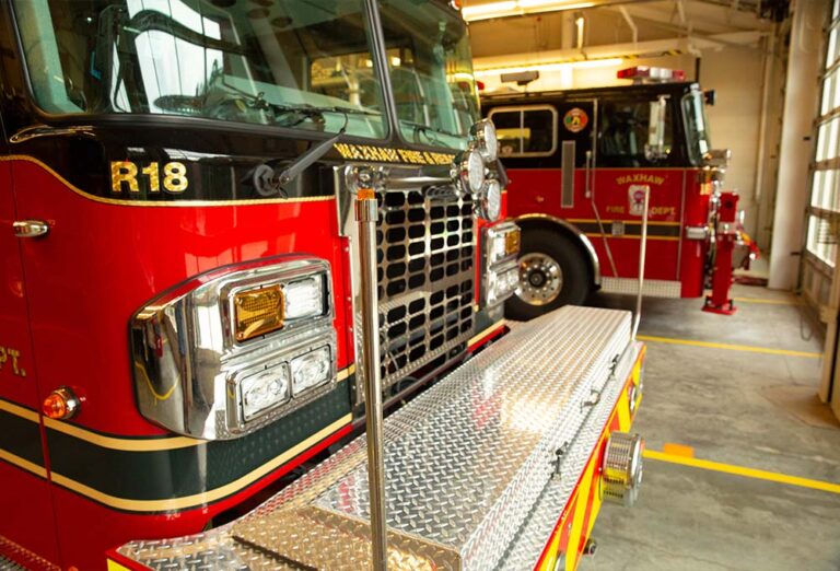 Photo: Fire trucks from the Waxhaw fire station during the deployment of PFAS Annihilator™ to destroy PFAS chemicals in Aqueous Film Forming Foam (AFFF) in collaborate Greenfire.
