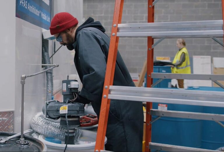 Photo: revive pfas technicians working on the pfas annihilator mobile unit