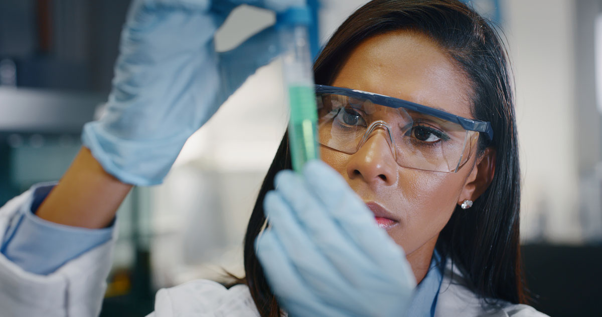 scientist lab sample